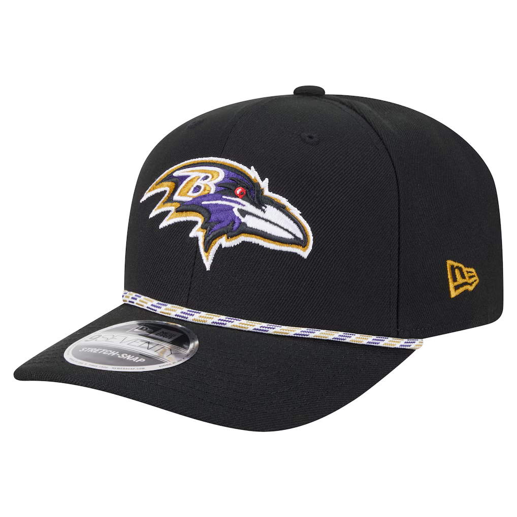 BALTIMORE RAVENS GAMEDAY MULTI ROPE 9SEVENTY STRETCH-SNAP HAT - BLACK