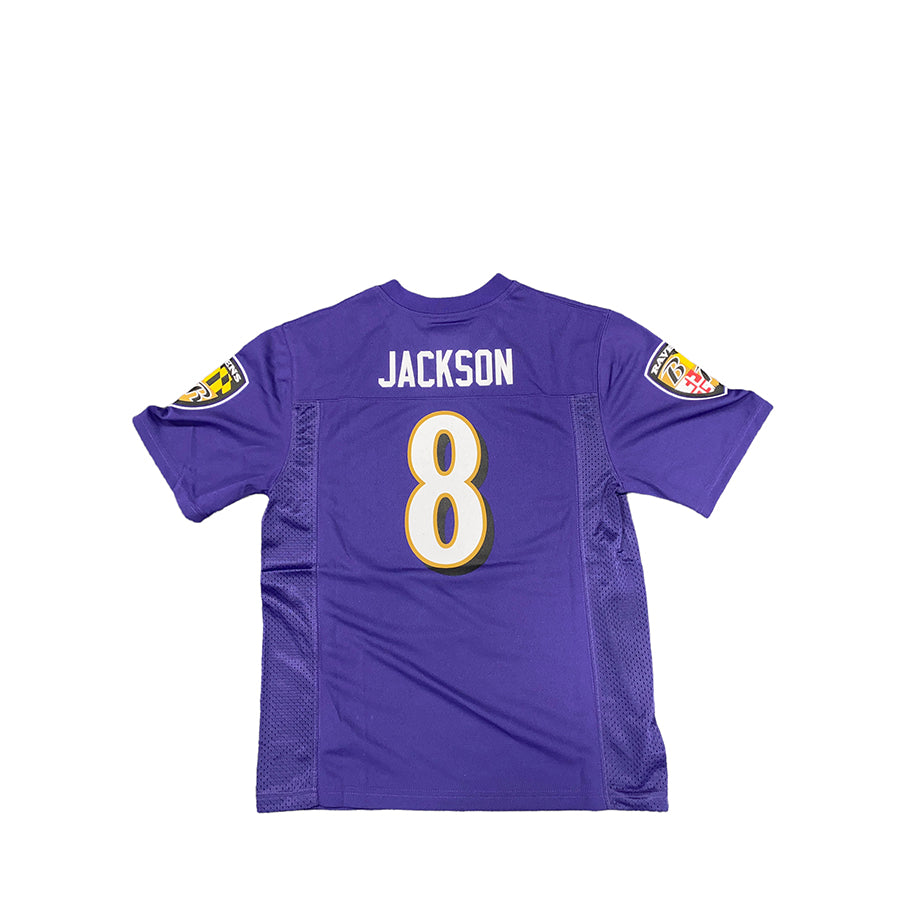 BALTIMORE RAVENS LAMAR JACKSON YOUTH MID TIER JERSEY - PURPLE