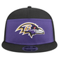 BALTIMORE RAVENS OUTDOOR SPLIT PANEL TRUCKER 9FIFTY SNAPBACK HAT