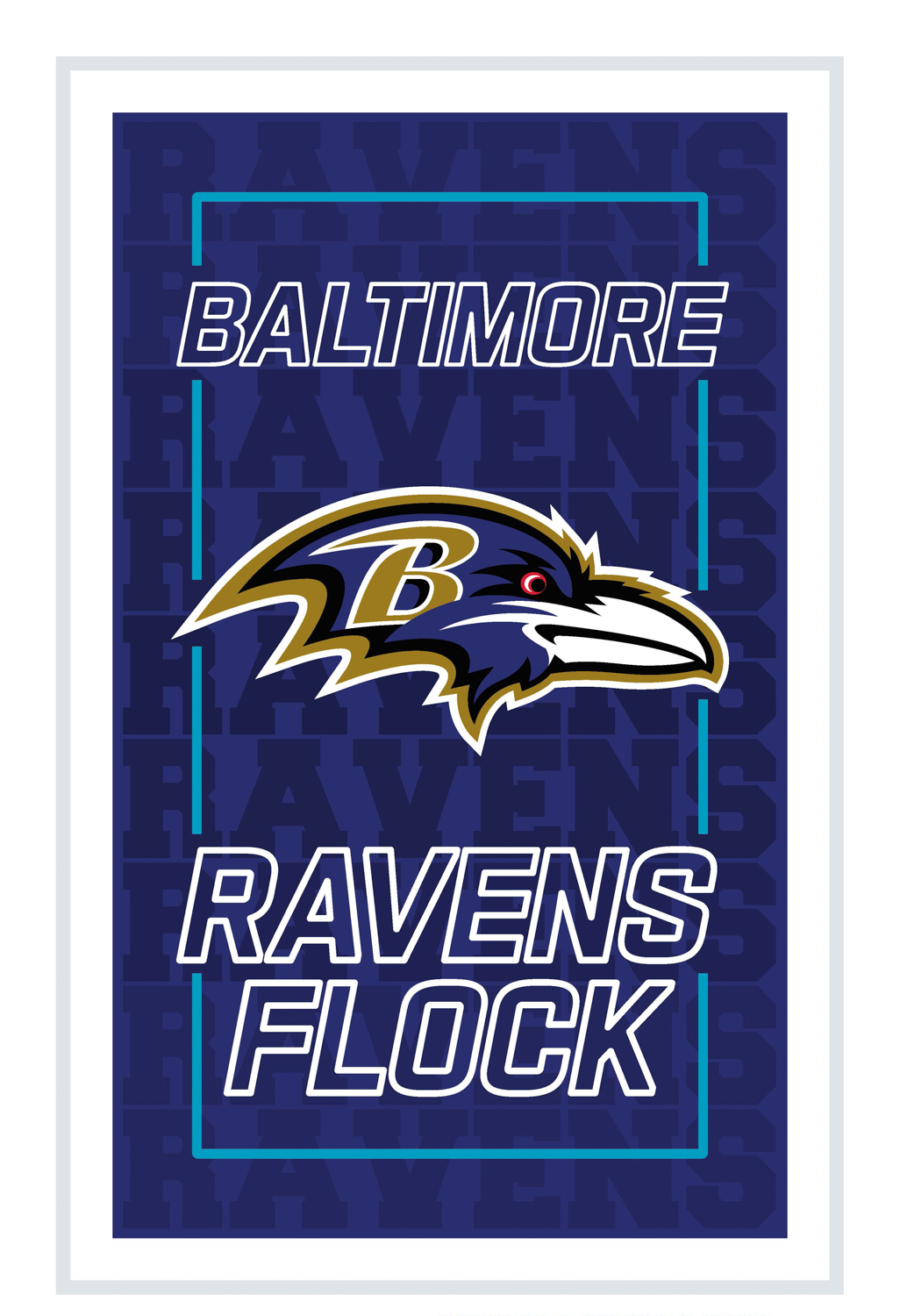 BALTIMORE RAVENS RECTANGLE NEOLITE LED WALL DECOR