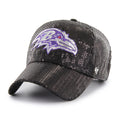 BALTIMORE RAVENS WOMEN'S '47 BRAND DAZZLE LOGO CLEAN UP ADJUSTABLE HAT - BLACK