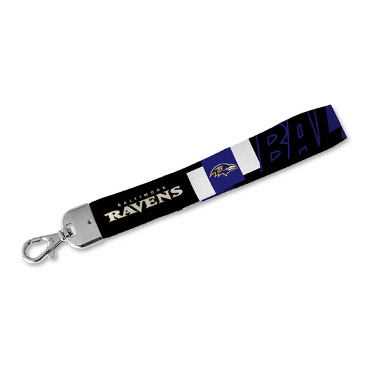 BALTIMORE RAVENS WRISTLET LANYARD KEYCHAIN