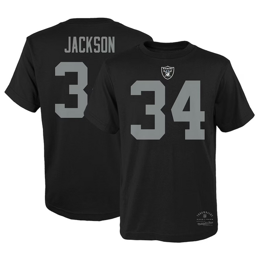 BO JACKSON LAS VEGAS RAIDERS YOUTH RETRO NAME AND NUMBER T-SHIRT