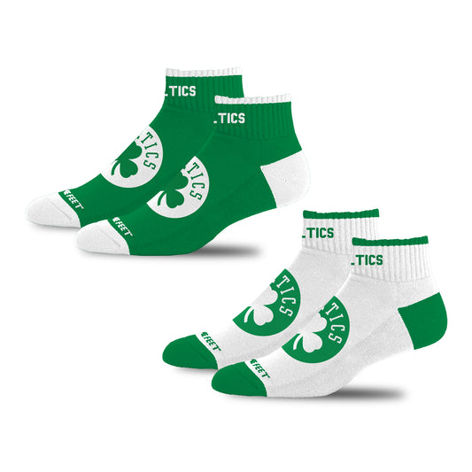 BOSTON CELTICS MEN'S FRONT AND CENTER 2-PACK SOCKS