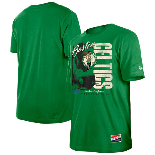 BOSTON CELTICS MEN'S NEW ERA THROWBACK T-SHIRT - GREEN