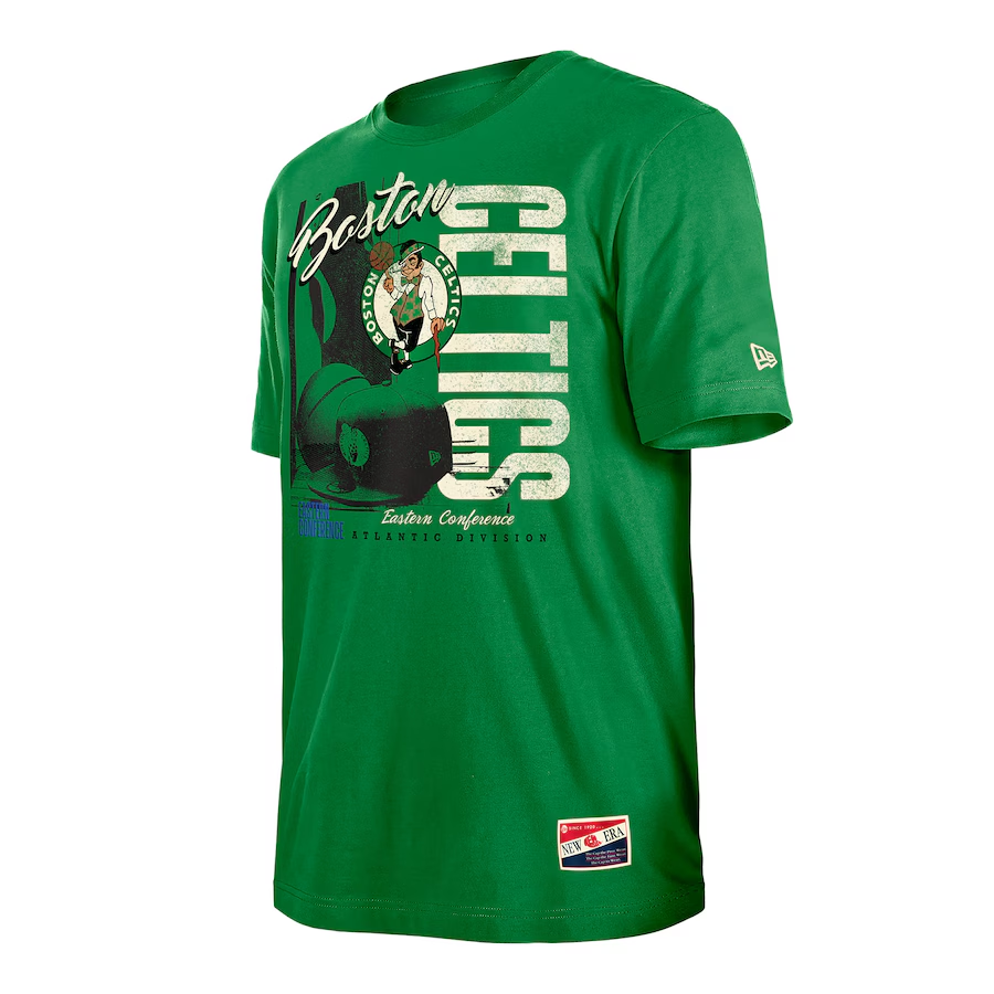 BOSTON CELTICS MEN'S NEW ERA THROWBACK T-SHIRT - GREEN