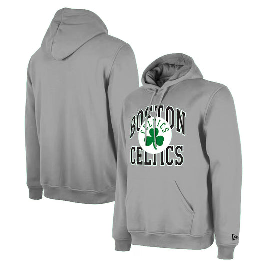 BOSTON CELTICS MEN'S TIP OFF PULLOVER HOODED SWEATSHIRT - GRAY