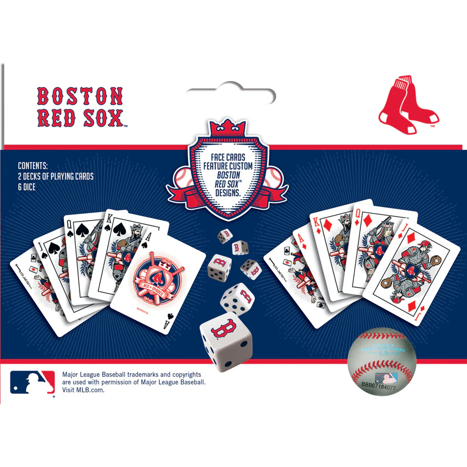 BOSTON RED SOX 2-PACK CARD AND DICE SET
