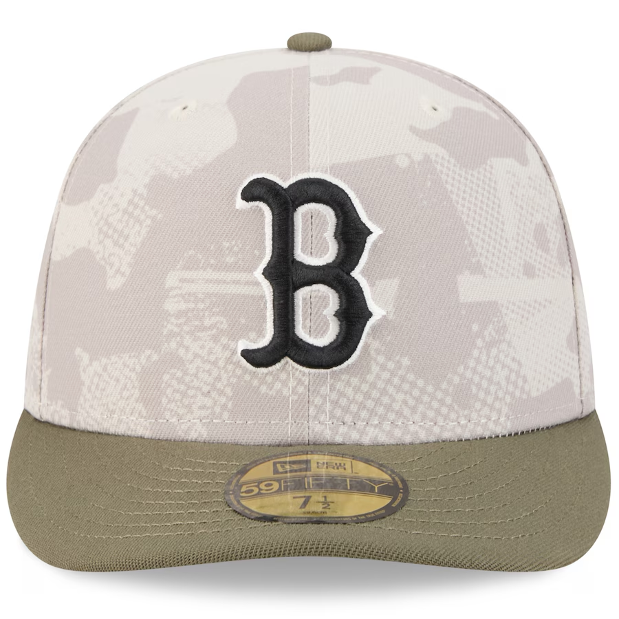 BOSTON RED SOX 2025 MLB ARMED FORCES 59FIFTY FITTED HAT - STONE/OLIVE