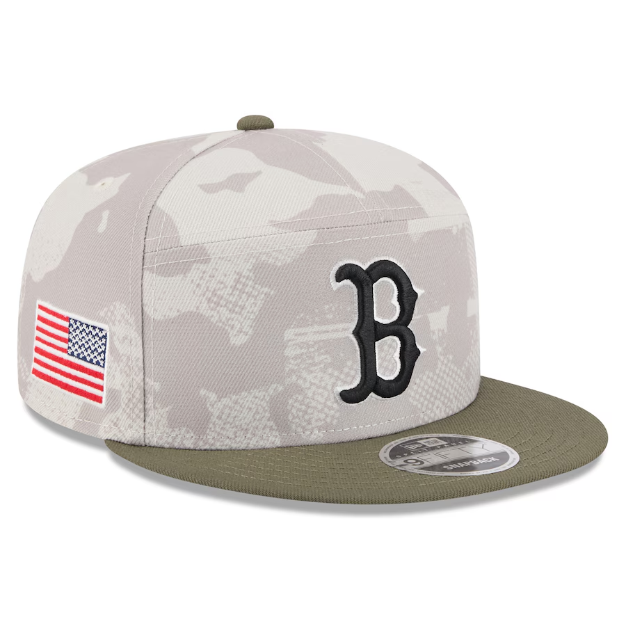 BOSTON RED SOX 2025 MLB ARMED FORCES 9FIFTY SNAPBACK HAT - STONE/OLIVE