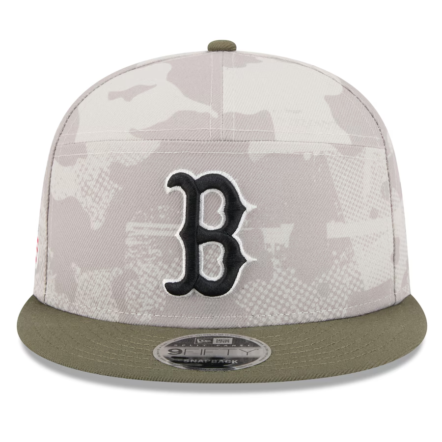 BOSTON RED SOX 2025 MLB ARMED FORCES 9FIFTY SNAPBACK HAT - STONE/OLIVE