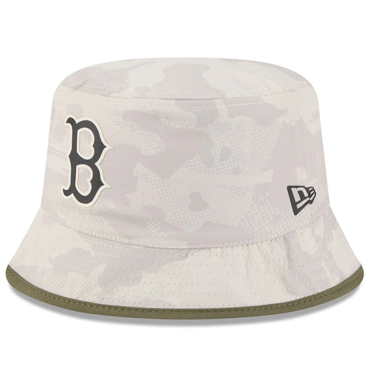 BOSTON RED SOX 2025 MLB ARMED FORCES BUCKET HAT - STONE