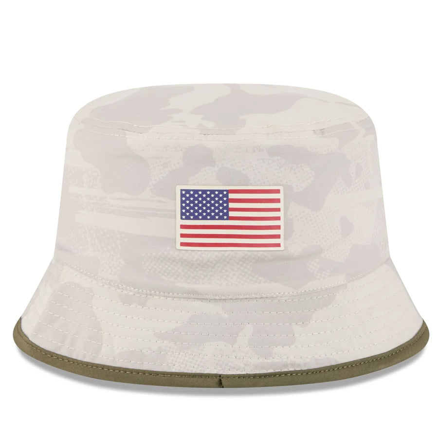BOSTON RED SOX 2025 MLB ARMED FORCES BUCKET HAT - STONE