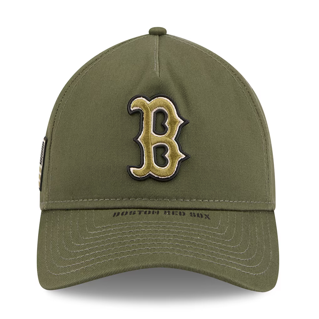 BOSTON RED SOX 2026 MLB ARMED FORCES 9TWENTY A-FRAME ADJUSTABLE HAT - OLIVE