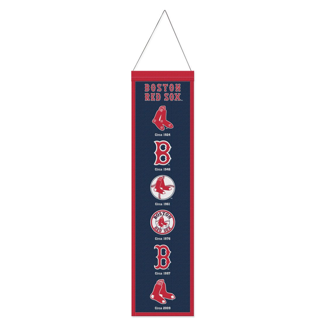 BANDERA DE LANA EVOLUTION DE BOSTON RED SOX DE 8" X 32"