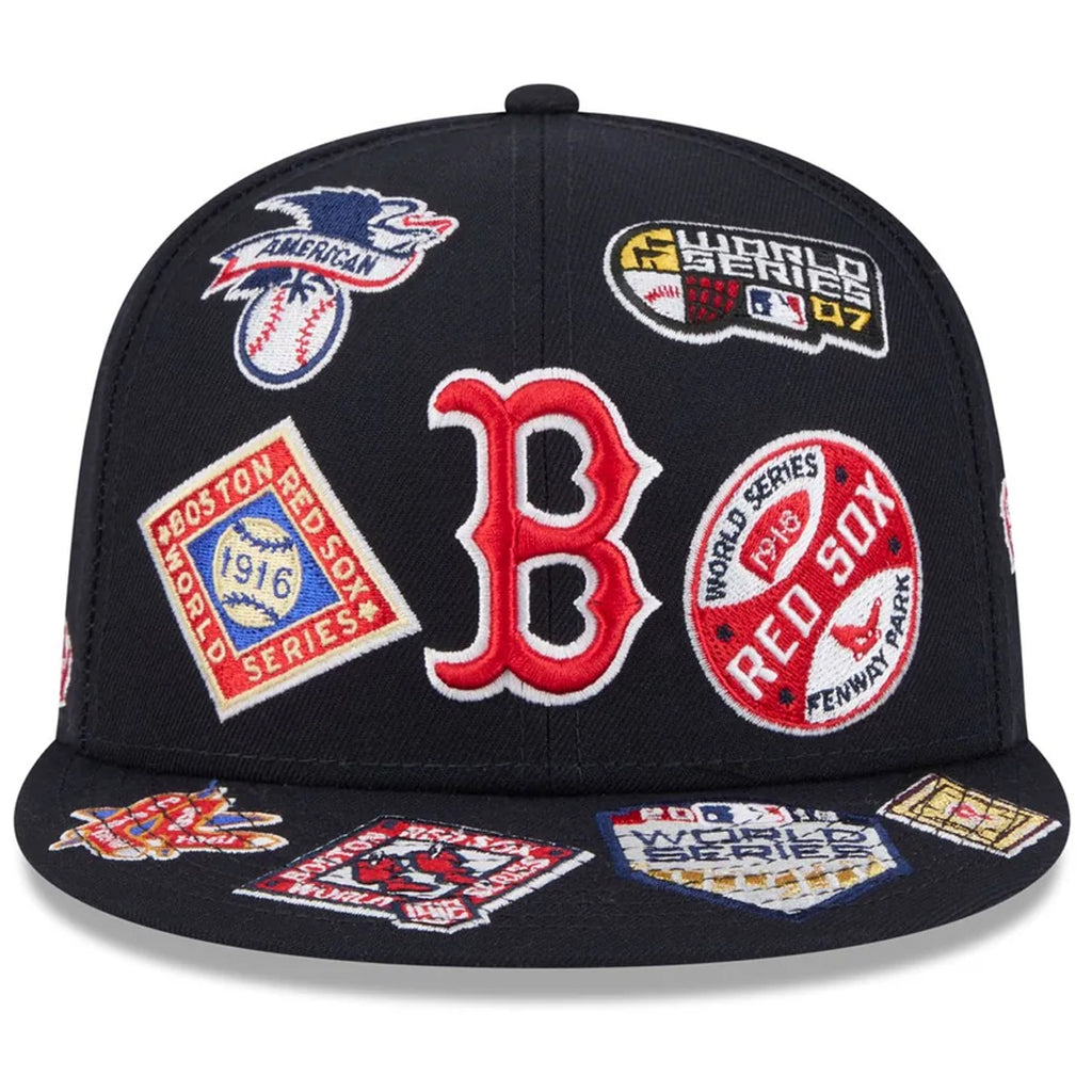 BOSTON RED SOX ALL OVER PATCH 59FIFTY FITTED HAT - NAVY