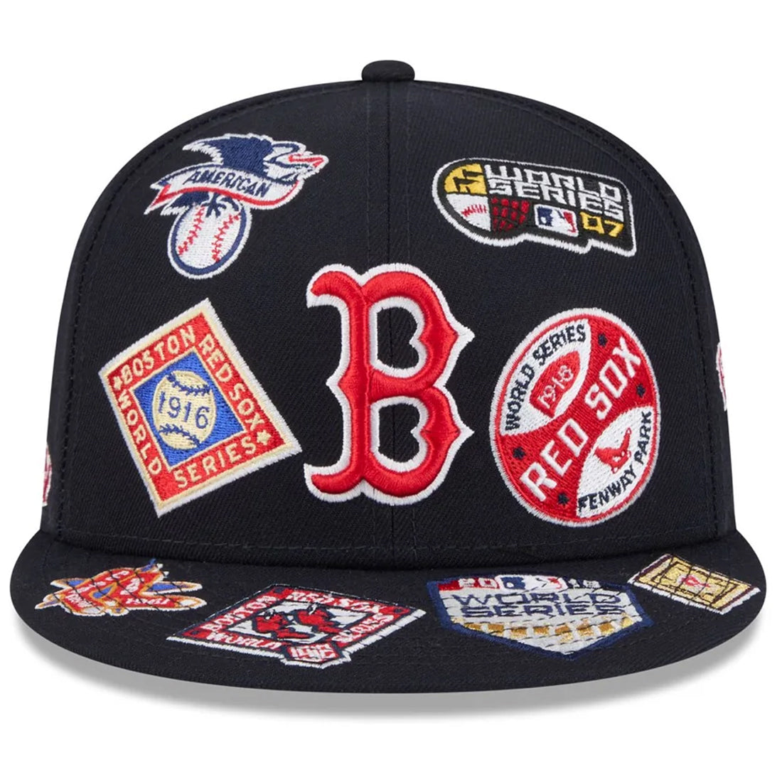 BOSTON RED SOX ALL OVER PATCH 59FIFTY FITTED HAT - NAVY