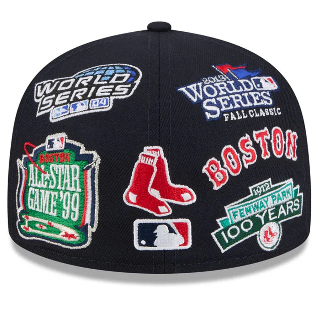 BOSTON RED SOX ALL OVER PATCH 59FIFTY FITTED HAT - NAVY