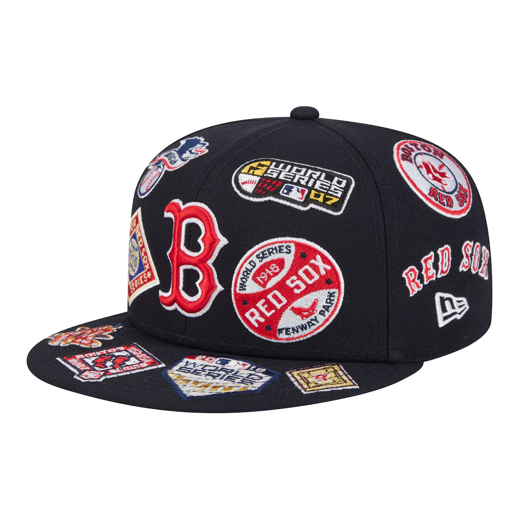 BOSTON RED SOX ALL OVER PATCH 9FIFTY SNAPBACK HAT - NAVY