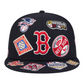 BOSTON RED SOX ALL OVER PATCH 9FIFTY SNAPBACK HAT - NAVY