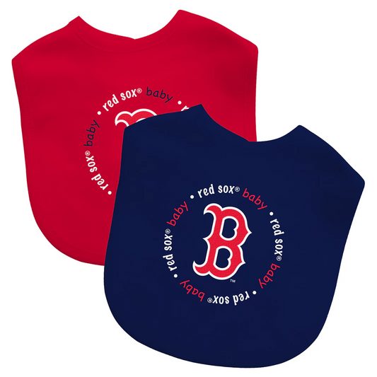 BOSTON RED SOX BABY BIBS - 2 PACK - BLUE/RED