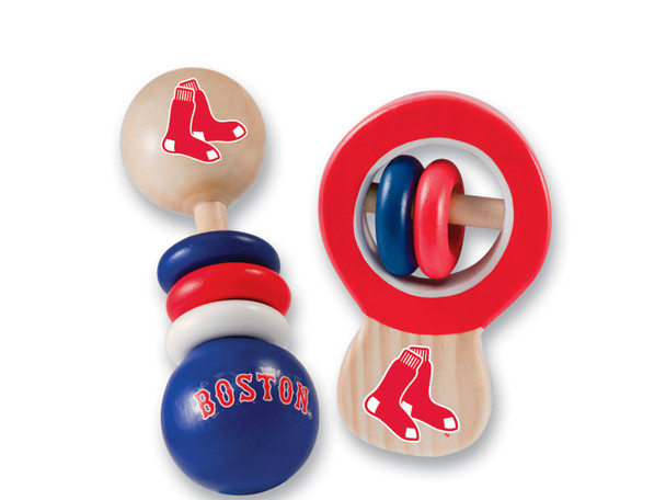 BOSTON RED SOX BABY WOOD RATTLES