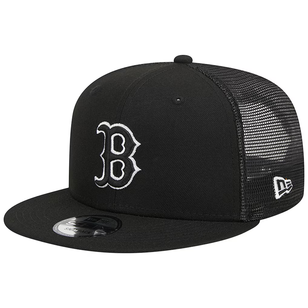 BOSTON RED SOX EVERGREEN TRUCKER 9FIFTY SNAPBACK HAT - BLACK/WHITE