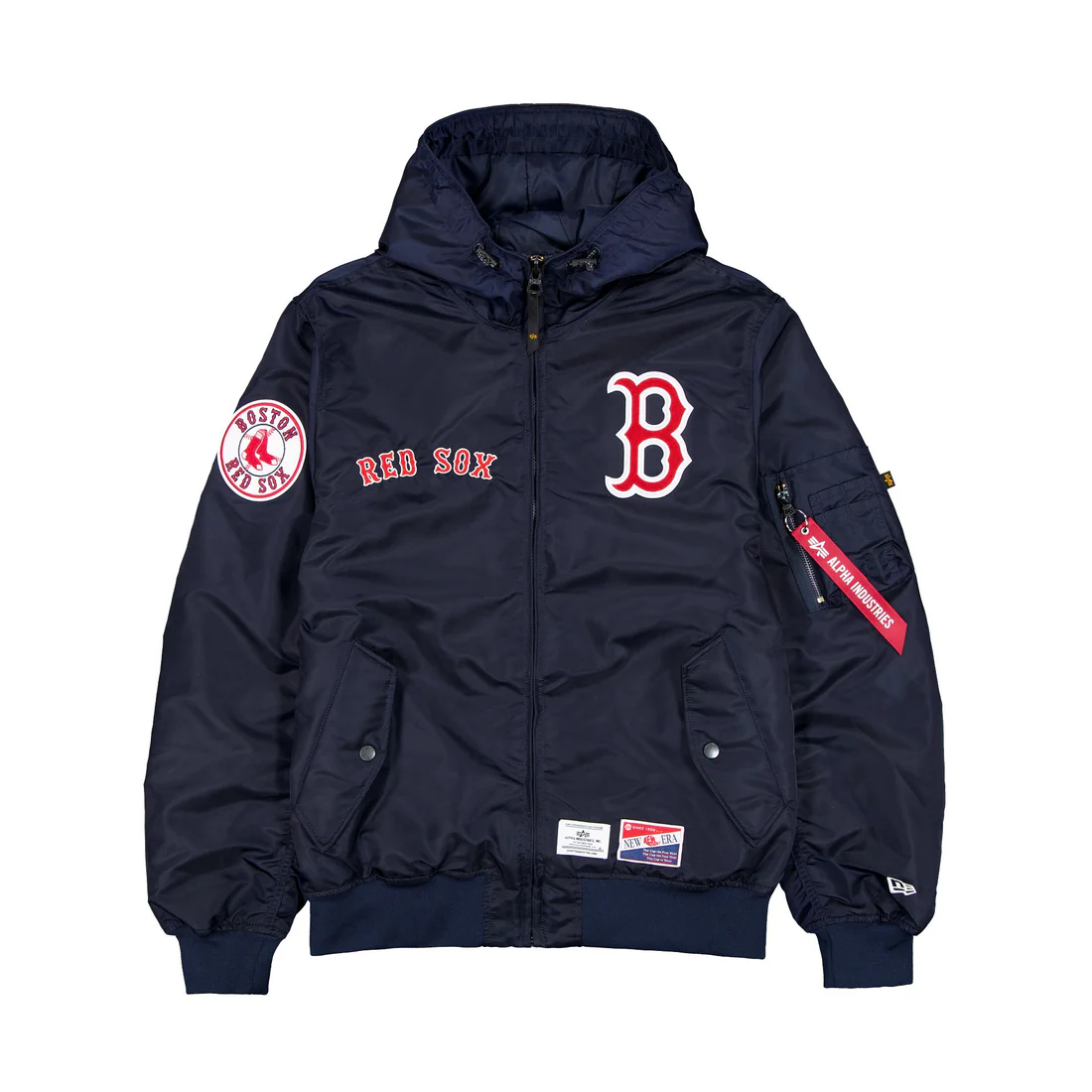 BOSTON RED SOX MEN'S NEWERA X ALPHA INDUSTRIES L-2B HOODED BOMBER