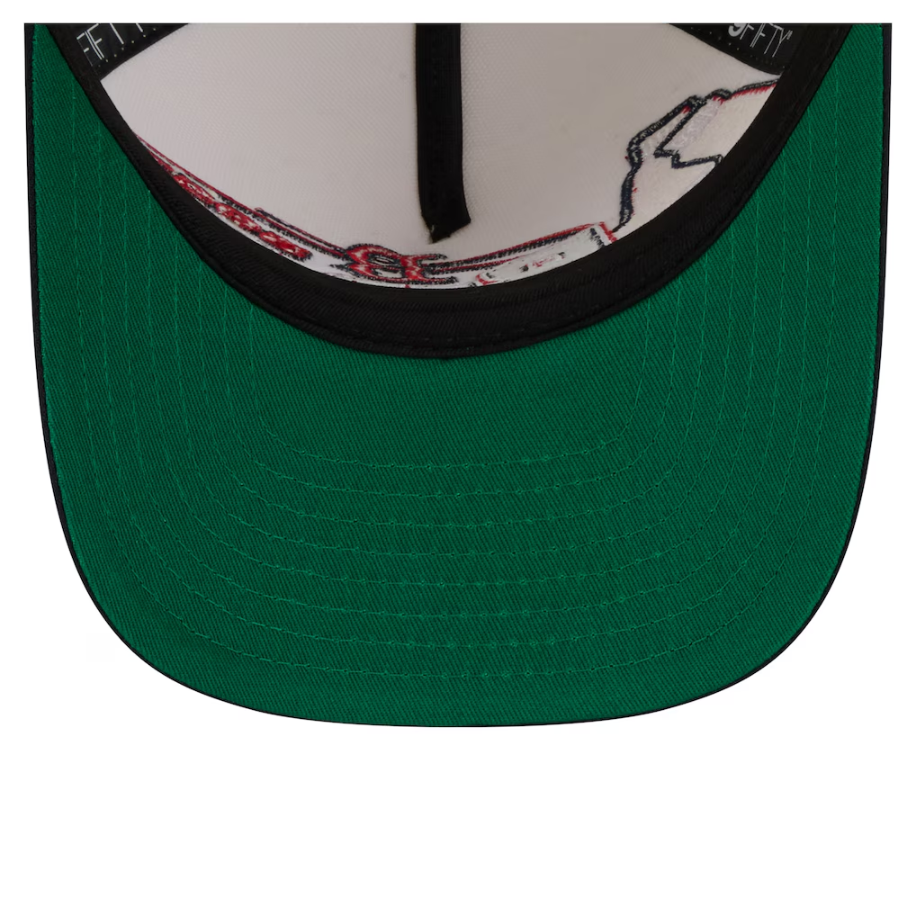 BOSTON RED SOX NEW ERA CLASSIC 9FIFTY A-FRAME SNAPBACK HAT - CHROME WHITE/NAVY