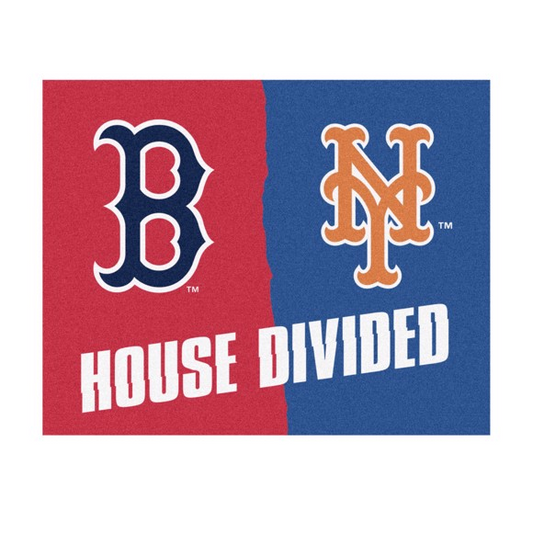 BOSTON RED SOX / NEW YORK METS HOUSE DIVIDED 34" X 42.5" MAT