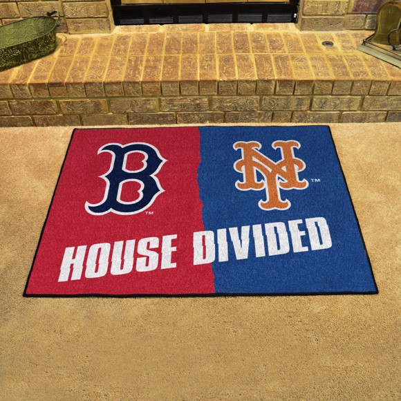 BOSTON RED SOX / NEW YORK METS HOUSE DIVIDED 34" X 42.5" MAT