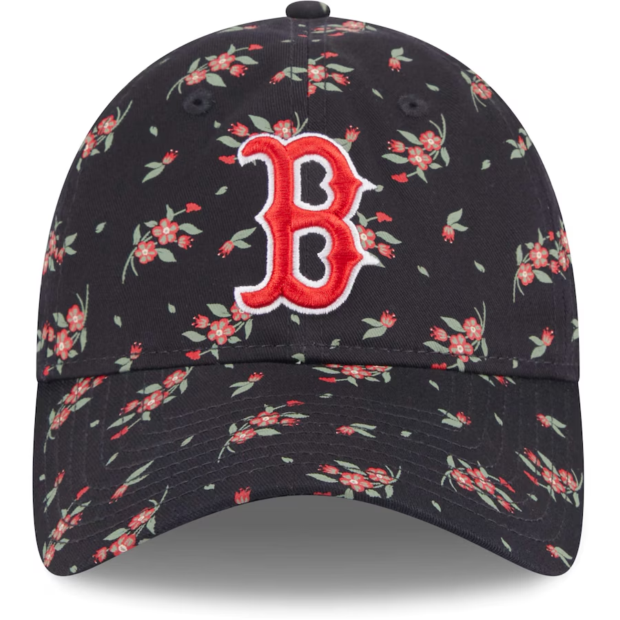 BOSTON RED SOX WOMEN'S BLOOM 9TWENTY ADJUSTABLE HAT - NAVY