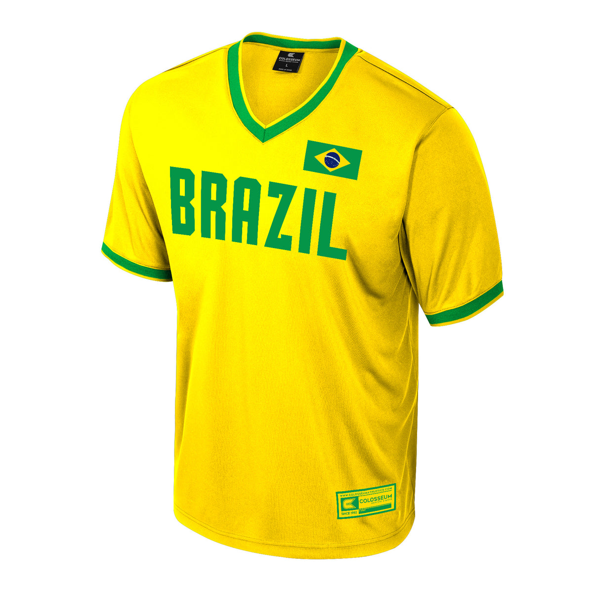 BRAZIL MEN'S COLOSSEUM SOCCER JERSEY - GOLD