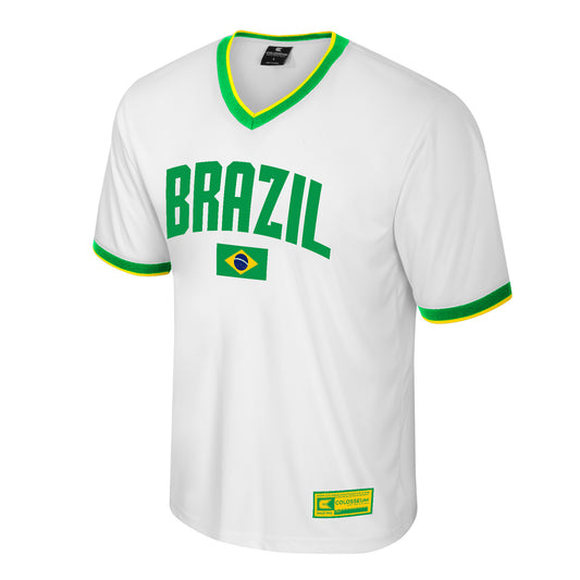 BRAZIL MEN'S COLOSSEUM SOCCER JERSEY - WHITE