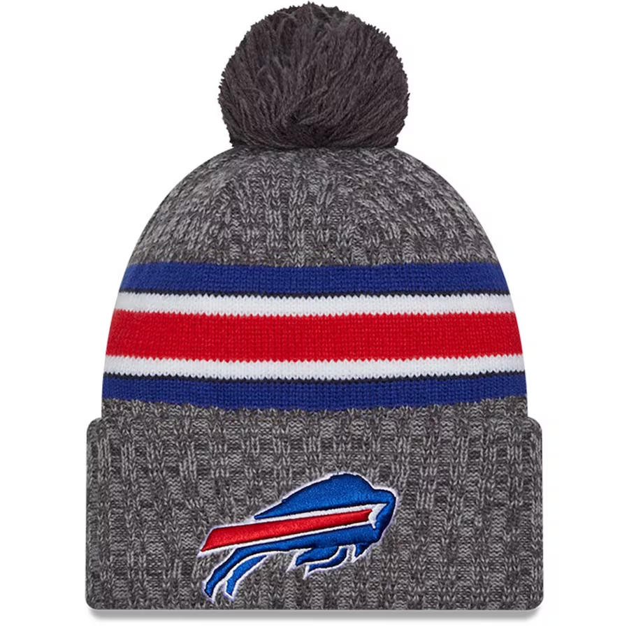 BUFFALO BILLS 2023 NFL SIDELINE CUFFED KNIT WITH POM - GRAY