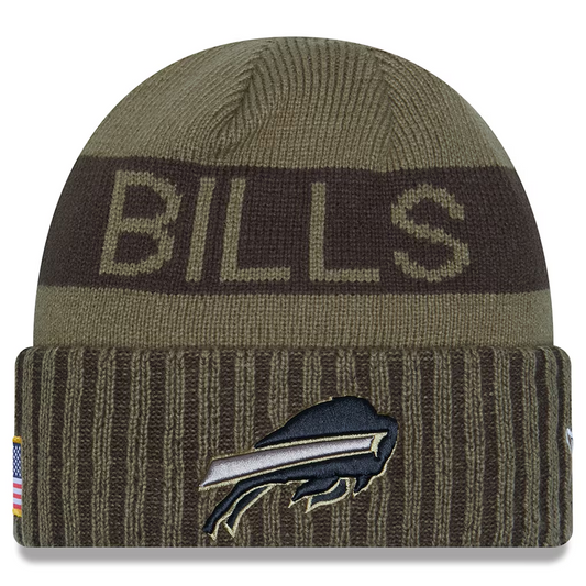 BUFFALO BILLS 2025 NFL SALUTE TO SERVICE CUFFED KNIT BEANIE - DARK GREEN
