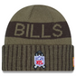 BUFFALO BILLS 2025 NFL SALUTE TO SERVICE CUFFED KNIT BEANIE - DARK GREEN
