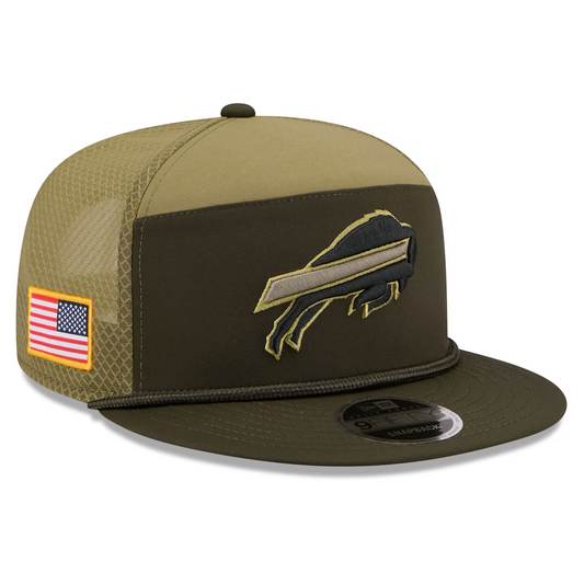 BUFFALO BILLS 2025 NFL SALUTE TO SERVICE SPLIT PANEL 9FIFTY SNAPBACK HAT - DARK GREEN
