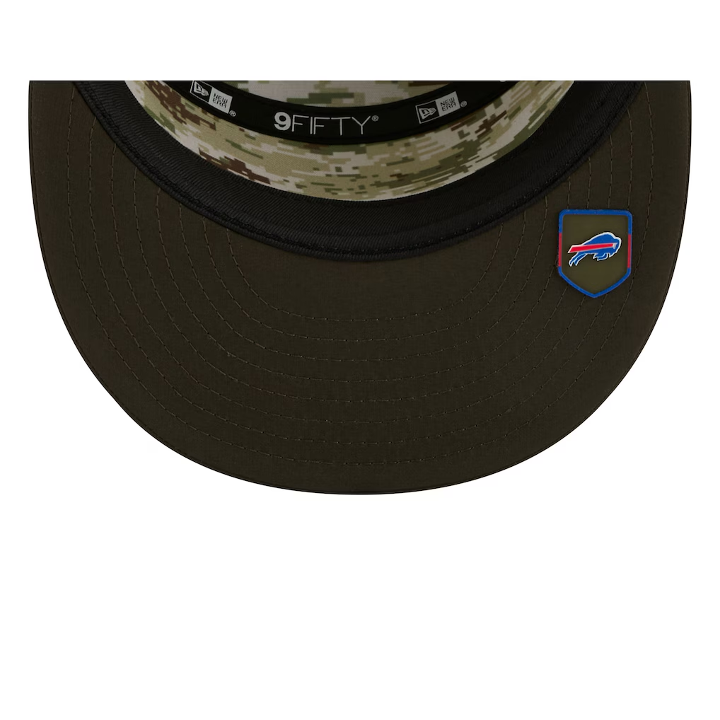 BUFFALO BILLS 2025 NFL SALUTE TO SERVICE SPLIT PANEL 9FIFTY SNAPBACK HAT - DARK GREEN