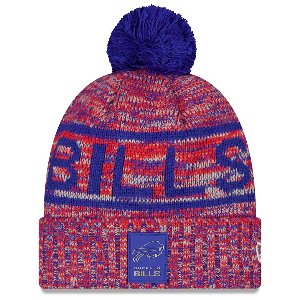 BUFFALO BILLS 2025 NFL SIDELINE COLD WEATHER CUFFED KNIT WITH POM - RED