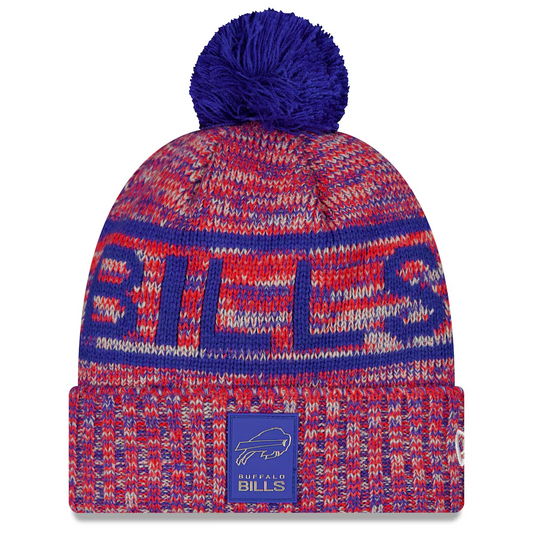 BUFFALO BILLS 2025 NFL SIDELINE COLD WEATHER CUFFED KNIT WITH POM - RED
