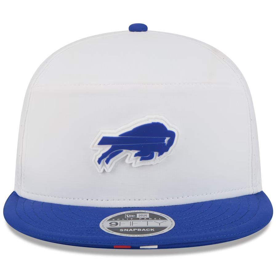 BUFFALO BILLS 2025 NFL TRAINING CAMP 9FIFTY SPLIT PANEL SNAPBACK HAT - WHITE