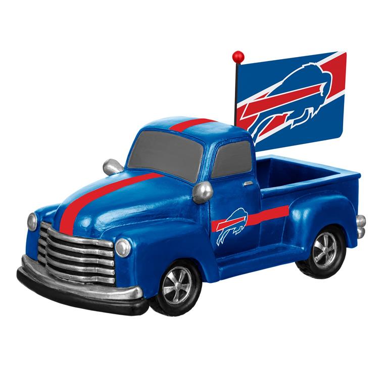 BUFFALO BILLS 9" RALLY TRUCK GARDEN STATUE WITH FLAG
