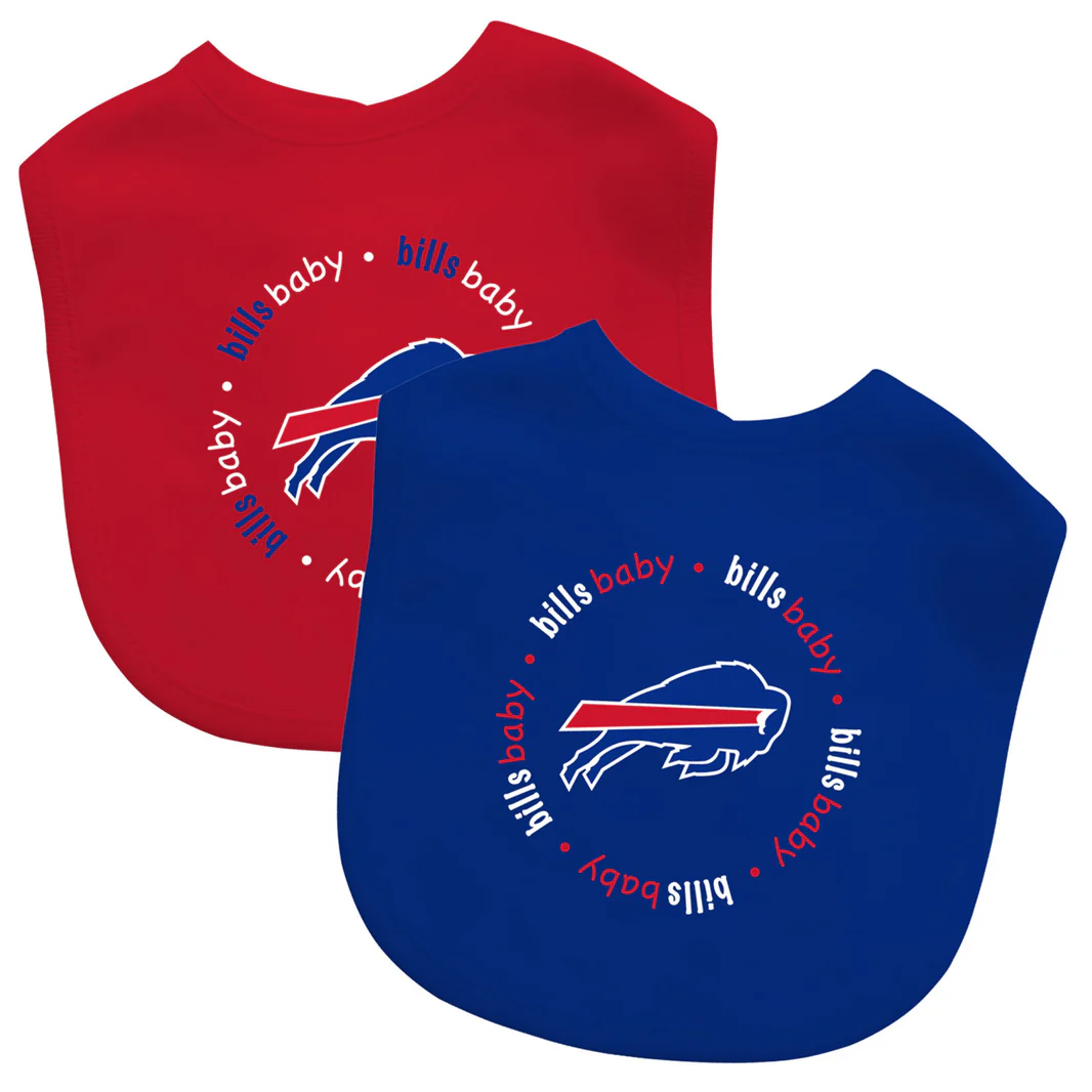 BUFFALO BILLS BABY BIBS - 2 PACK - RED/BLUE