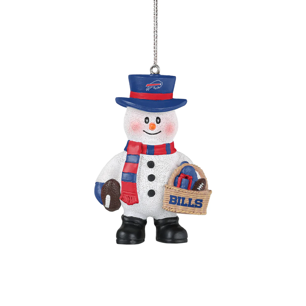 BUFFALO BILLS BASKET SNOWMAN ORNAMENT