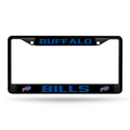 BUFFALO BILLS BLACK CHROME METAL LICENSE PLATE FRAME