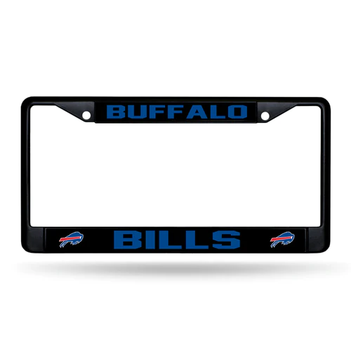 BUFFALO BILLS BLACK CHROME METAL LICENSE PLATE FRAME