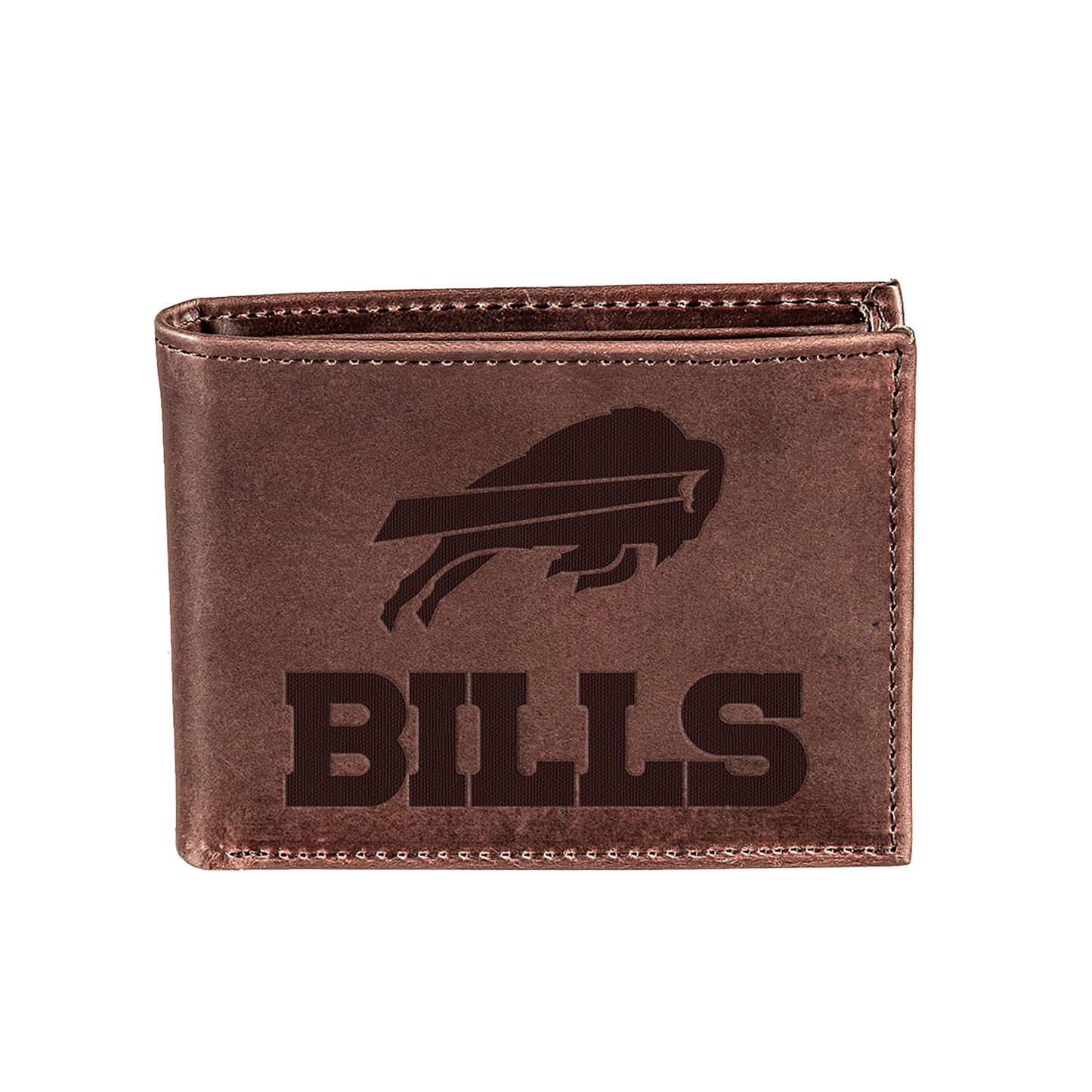 BUFFALO BILLS BROWN BI-FOLD LEATHER WALLET