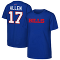 BUFFALO BILLS JOSH ALLEN KIDS OUTERSTUFF NAME NUMBER T-SHIRT - BLUE