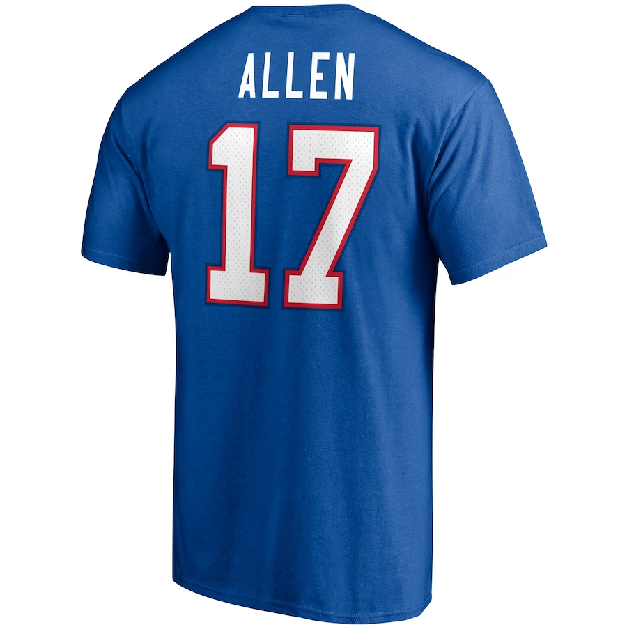 BUFFALO BILLS JOSH ALLEN MEN'S PLAYER ICON NAME & NUMBER T-SHIRT